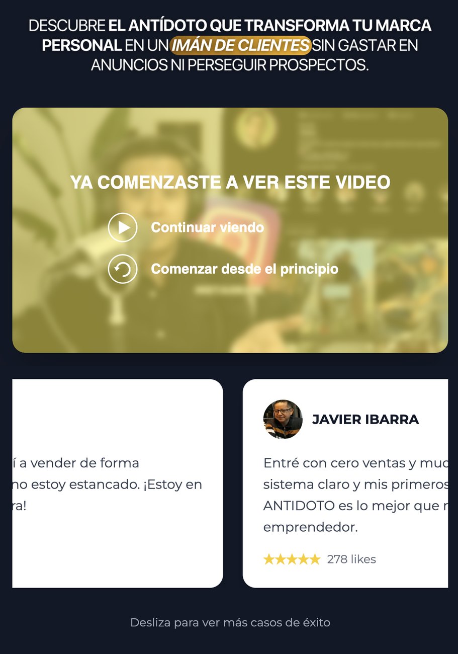 Landing page Antídoto